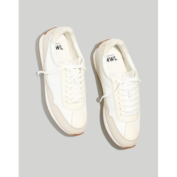 Madewell League Sneakers in Washed Nubuck in Cloud Linen Multi - Picture 1 of 9